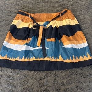 Signature Vibrant Orange and Blue Mini Skirt